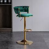 SERENIT Green Velvet Seat Kitchen Breakfast Bar Stools Counter Height Barstools with Back Cushioned V255-GP1763-GREEN