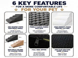 Orthopedic Foam Pet Stairs with Washable Cover Safe 2, 3, & 4 Tier Dog Ramp for Bed & Couch V1341-ZY-UK8L3UKJ-GREY-4TIER