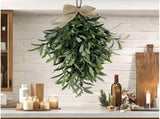 24" Artificial Olive Wreath Teardrop Shaped Silk Floral Wall Decor Front Door Wedding Arch V1366-AZ2-W-11715