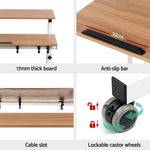 Artiss Laptop Desk Table Adjustable Light Wood 80CM LA-DESK-SD-LW