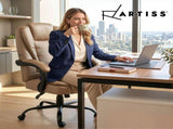 Artiss Massage Office Chair Executive Computer Gaming Chairs Brown PU Leather Espresso MOC-09M-2P-EP