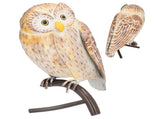 Owl Sculpture Iron Lifelike Decorative Desk Owl Statue Crafts Ornament for Garden Home Office V1294-YM0523-3115220009911