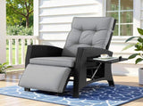 Gardeon Outdoor Recliner Chairs Sun lounge Wicker Lounger Patio Furniture Adjustable Black ODF-RCL-DT-BK