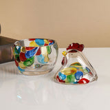 Handcrafted Rooster Shape Candy Jar, Unique Stained Glass Storage Bowl, Multifunctional Decoration V1370-AZ4-13811