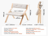 Wooden Folding Chairs with Cushion, Set of 2, Portable Foldable Cushion Chair with Wooden Frame, V952-MZHZZZDYXDFBPPPME001V0