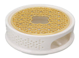 Teapot Warmer Tea Coffee Warmer Base Ceramic Heater with Spoon Lid and Candle Holder White V1294-YM0703-3118230130511