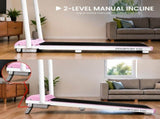 Powertrain K300 Pink Foldable 2-in-1 Under Desk Walking Pad Treadmill 1.5HP 10km/h Incline Home TML-HSM-K300-PK