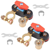2-Pack Top-Post Battery Disconnect Switch Pure Copper Terminals, Adjustable & Waterproof, 12V/24V V1366-AZ2-W-14698