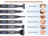 Women'S Hair Remover 7-In-1 Hair Remover Body Hair Removal Facial Hair Removal - Black - Size SET V1106-111-37847-BLK-SET
