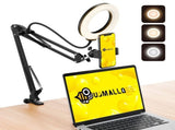 Camera Mount with Ring Light Overhead, Flexible Articulating Phone Holder Compatible , Logitech V1366-AZ2-W-18344