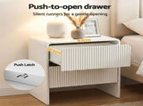 Artiss 2x Bedside Table 2 Drawers - Beige FUR-U-BS-06-BGX2