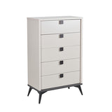 Tallboy with 5 Storage Drawers MDF Combination of Champagne and Black Colour V43-TBY-MAXL