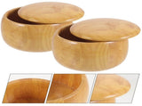 2pcs Wooden Go Game Stone Storage Bowls Chess Pieces Holder Container for Board Game Accessories V1366-AZ2-W-13225