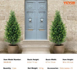 VEVOR 2 Pack 3' Artificial Cedar Topiary Tree Faux Plant UV Decor In/Outdoor V952-XSRGXJS36YCAQ7I5UV0
