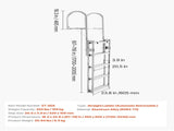 Retractable Dock Ladder, 5 Steps, Aluminum Alloy Pontoon Boat Swim Ladder, with Non-Slip Wide Steps, V952-MTZTSSSWPJ356MH3V001V0