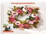 Artificial Decorative Wreath 48.26 cm Pink Peonies Hydrangeas Year Round V952-ZSHHMDHFHL19ICBRDV0