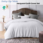 Accessorize Dotty Clip White Jacquard Quilt Cover Set King V442-HIN-QUILTCS-DOTTYCLIP-WHITE-KI