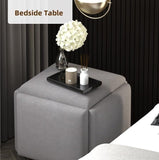 Stool, 5 in 1 Nesting Ottoman Stool with Swivel Casters Stackable Cube Square Sofa Vanity Movable V1107-CS-QFLCCE15