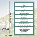 6 Feet Fence Post 6 Pack T-Post Heavy Duty Metal Fence Posts Green V952-WLLZJSK6JZ6Y7M4FOV0
