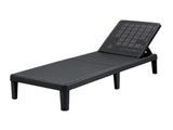 Gardeon Sun Lounge Adjustable Lounger Patio Outdoor Furniture Lightweight Black FF-LOUNGE-PP-RAT-BK