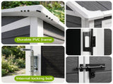 Giantz Garden Shed Resin Outdoor Storage Box 2.44x1.31M Tool Shed Backyard Black SHED-GAB-P-4X8-BK-ABC
