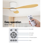 Devanti 52'' Ceiling Fan DC Motor w/Light w/Remote - Light Wood CF-B-52-42Y-LW