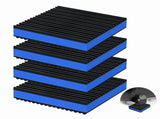 4Pcs Anti Vibration Pads 4x4x7/8Inch Sound Ribbed Rubber Mats with EVA Center, Vibration V1370-AZ4-10076