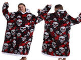 Grey Pumpkin Style Oversized Hooded Blanket for Adults - Ultra Soft & Warm Wearable Fleece Throw V888-ELOSUNG50124