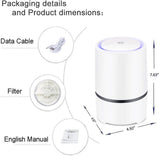 Air purifier - For living room, bedroom, office, and baby's room - Air quality indicator - Effective V1188-MS-313-0181