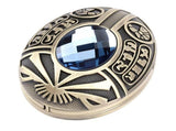 Metal Fidget Slider Zinc Alloy Ancient Egypt Oval Everyday Carry Fingertip Fidget Toy with Blue V1294-YM0901-3117250168211