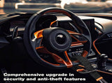 2 Set Black and Orange 28 Inch Car Steering Wheel Anti Theft Lock - Universal Steel Cable Anti Shear V888-ELOSUNG55175-5