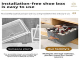 Premium Heavy Duty Shoe Storage Box 16 Grids Beige 43cm Cube Foldable Fabric Wardrobe Organiser with V888-ELOSUNG41555