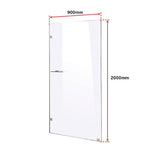 900 x 2000mm Frameless 10mm Safety Glass Shower Screen V63-828901