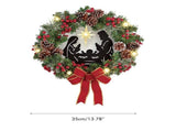 Christmas Wreath with Jesus Red Berry Pine Cone Nativity Scene LED Lights String Wreath Mixed V1294-YM0714-10306697