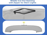 Silver 600D Marine Grade Bimini Top Boot Cover, UVResistant Waterproof Oxford Storage Bag for 34 V1188-MS-901-004-4