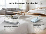 Winter Cleaning Kit White Wireless Dust Mite Vacuum and Blue Double Roller Carpet Brush Combo - UV V888-ELOSUNG53529