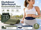 Outdoor Sports Combo Set - Green Microfiber Quick Dry Cooling Towel and Blue Lightweight Running V888-ELOSUNG53870