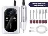 White Professional 45000RPM Rechargeable Nail Drill - Portable Electric Nail File for Manicure & V888-ELOSUNG22691