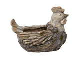 Rustic Rooster Planter w Hole & Plug 31cm V637-49429RST