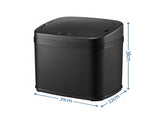Devanti 15L Motion Sensor Bin Touchless Bins Soft-Close Rubbish Trash Can Black SB-E-15L-BK