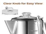 1.2L 9-Cup Stainless Steel Camping Percolator Coffee Pot Stovetop Coffee Maker 1Pc V1263-JX-7360