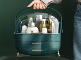 Dark Green Multifunctional Makeup Organizer with Large Capacity and Transparent Design V888-ELOSUNG17767
