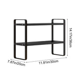 Double Tier Desktop Storage Shelf Desk Organizer for Books and Office Supplies - Wooden Tiered Shelf V1366-AZ2-W-11978