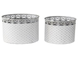 Set 2 French Country Round Planter / Storage 32cm V637-13307PLN