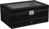 12 Slot PU Leather Lockable Watch and Jewelry Storage Boxes V178-84497
