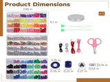 72-Color Friendship Bracelet Kit, Complete DIY Craft Set with 48-Grid Pony Beads and 24-Grid Letter V1192-AZ-W-18435