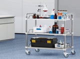 Lab Rolling Cart, 3-Shelf Stainless Steel Rolling Cart, Lab Serving Cart with Swivel Casters, Dental V952-SYSST42014303UK85V0