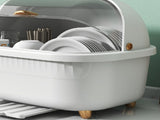 Dish Drying Box Multifunctional Space Saving Dish Drainer with Lid Cover for Kitchen Accessories V1294-YM0706-3118230174012