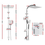 Cefito 10'' Rain Shower Head Set Handheld Square High Pressure Mixer Tap Chrome SHOWER-B2-SQ-10-SI-MIXER