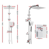 Cefito 10'' Rain Shower Head Set Handheld Square High Pressure Mixer Tap Chrome SHOWER-B2-SQ-10-SI-MIXER